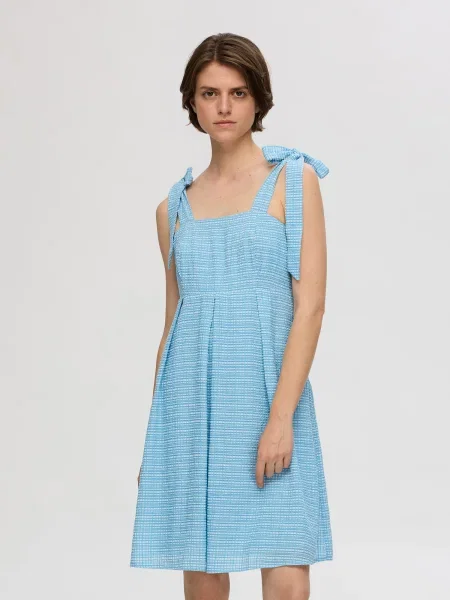 SELECTED FEMME Rochie de vară SLFKAYA albastru denim alb
