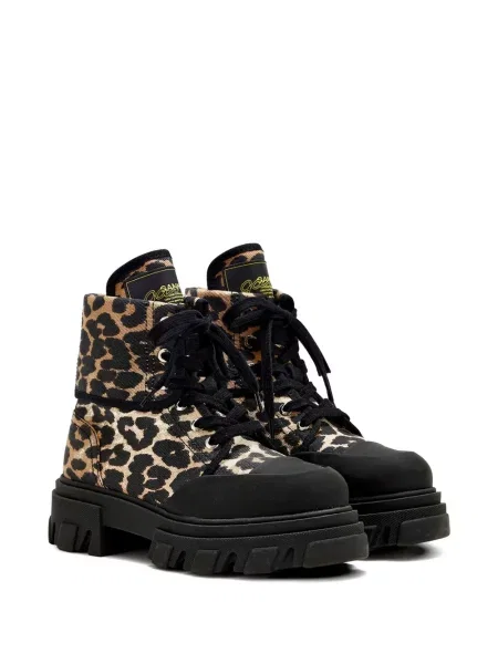 Botine Ganni cu imagine cu model leopard