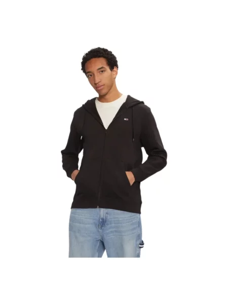 Bluza z kapturem Tommy Jeans z kapturem z logo czarna