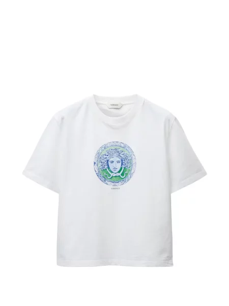 Tricou Versace cu imagine din jerseu alb