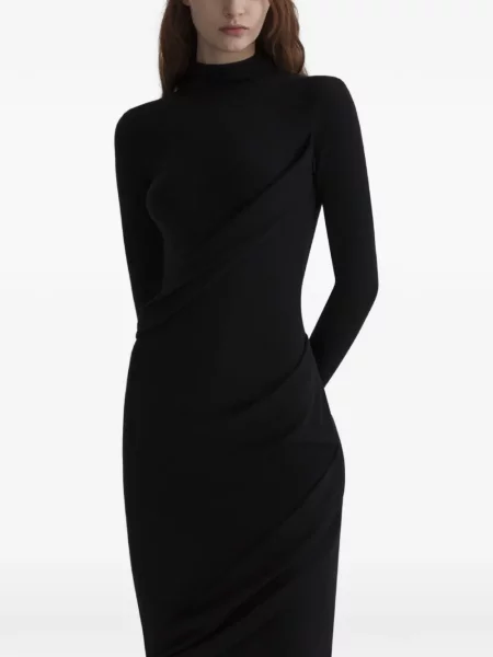 Rochie midi Mugler drapată negru