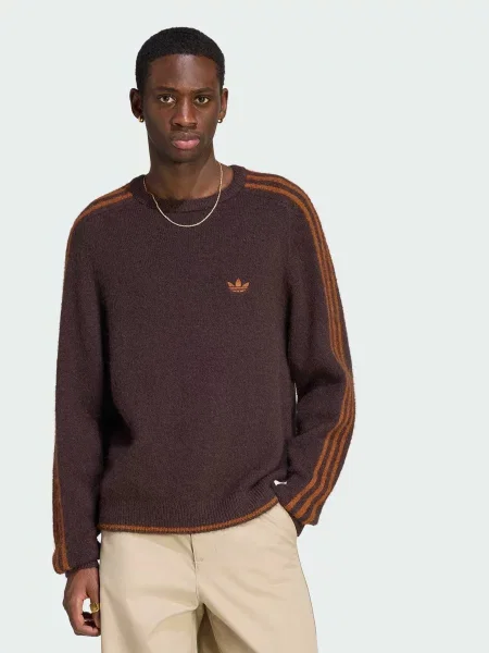 Світшот adidas 3 Stripes комбінований верх коричневий