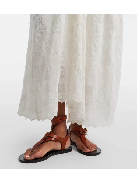 Rochie maxi Isabel Marant de mătase cu model floral de costum alb