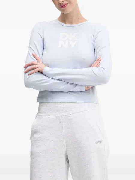 Lung tricou Dkny cu imagine albastru
