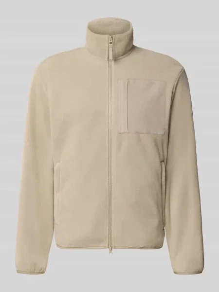 Kardigan rozpinany o kroju regular fit z zamkiem błyskawicznym dwustronnym model MASON' Jack & Jones beżowy