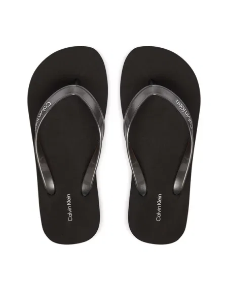 Žabky Calvin Klein Tpu Metallic triple black bílé