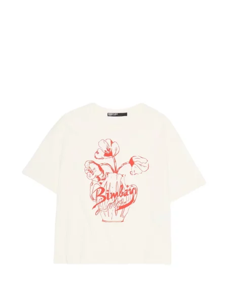 Tricou Bimba Y Lola cu model floral cu imagine alb