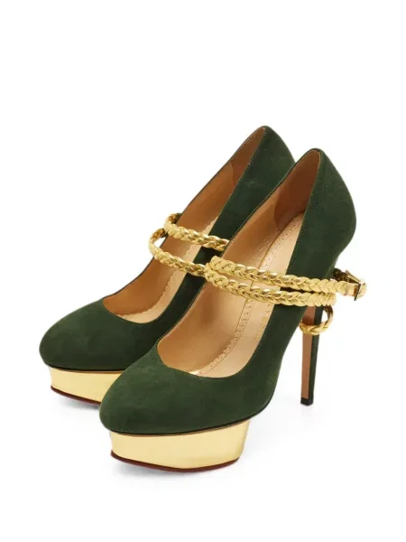 Pantofi cu toc Charlotte Olympia cu platformă verde