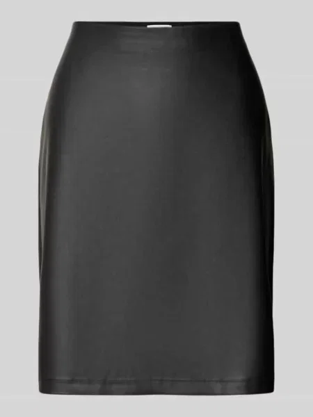 Spódnica mini o rozkloszowanym kroju z imitacji gładkiej skóry S.oliver Red Label czarna