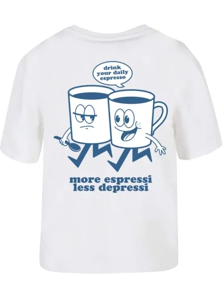 Miss Tee Tričko Daily Espresso tmavomodrá biela