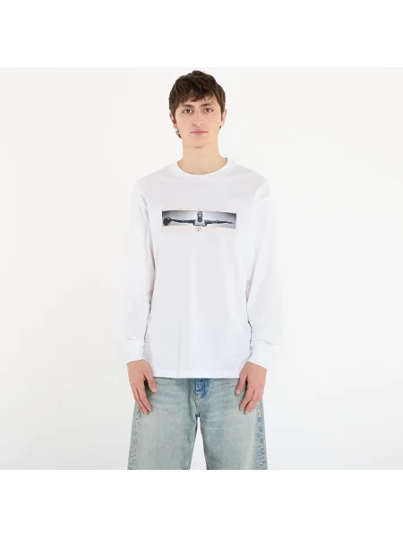 Tricou Jordan Long-Sleeve Crew-Neck T-Shirt White/ Black S alb