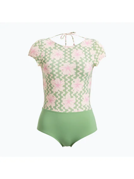 Női egyrészes fürdőruha ROXY Hibiscus Daze bazilika party hullámok yw. Méret: L zöld