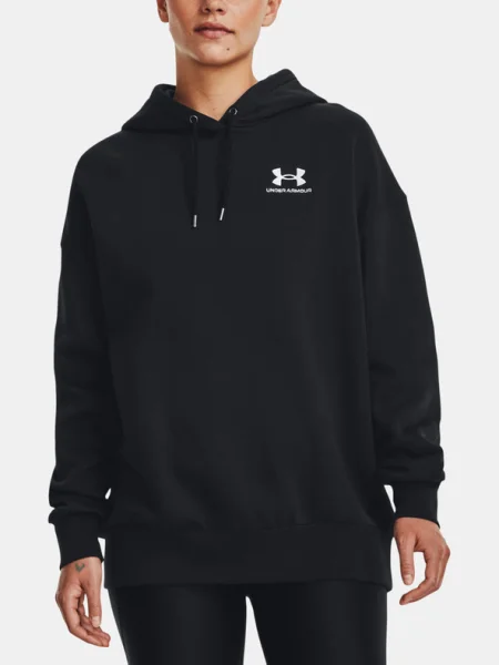 Pulóver Under Armour Icon Fleece OS Hoodie Black/ White L fehér