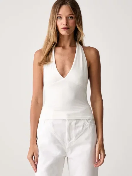 Le Privé top pentru femei cu modal GINNY TOP BLANC alb