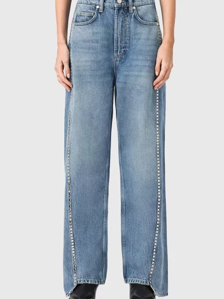 AllSaints jeansy barrel FRANKIE niebieskie