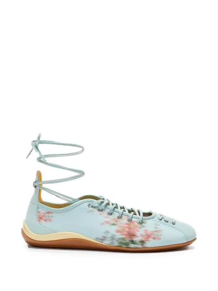 Sneakerși Lili Curia cu șireturi cu model floral cu imagine albastru