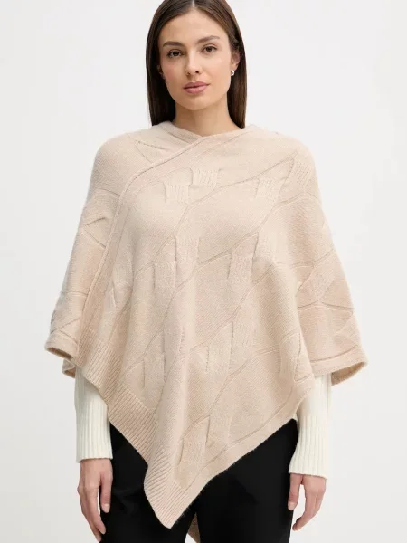 United Colors of Benetton poncho din cașmir bej