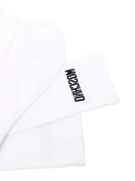 Șosete Moschino cu autograf alb