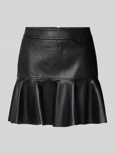 Spódnica mini z materiału skóropodobnego Bardot czarna