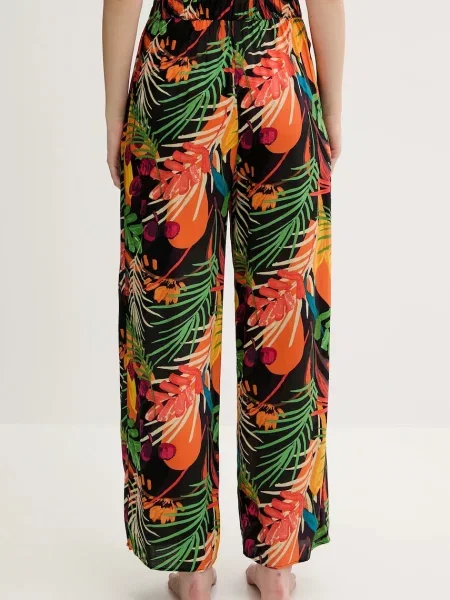 Plážové kalhoty Desigual BAHAMAS PANT černá