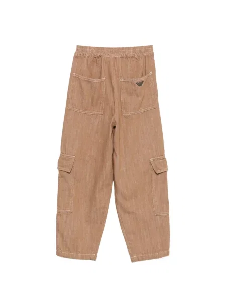 Spodnie cargo dziecięce Emporio Armani brązowe