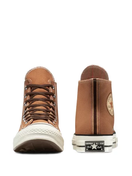 Sneakerși Converse Chuck 70 cu tepi cu legături maro