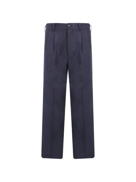 Pantaloni Comme Des Garçons de lână albastru