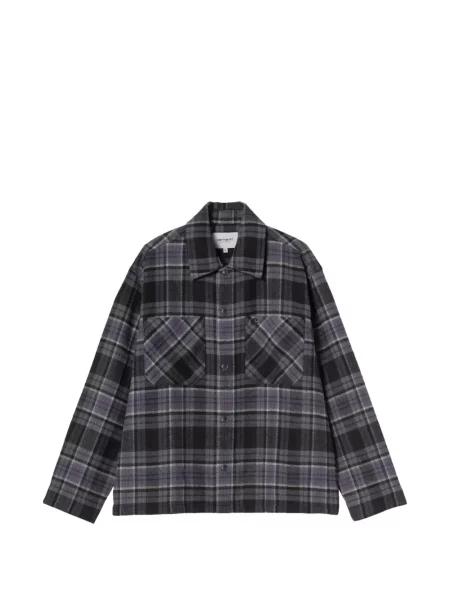 Cămașă Carhartt Wip în carouri negru