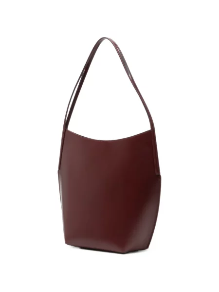 Bőr shopper táska Jil Sander autogrammal piros