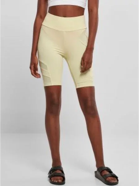 Szorty Uc Ladies z wysoką talią z siateczką bez fiszbin żółte