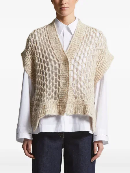 Maksi kardigan Peserico z cekinami z siateczką