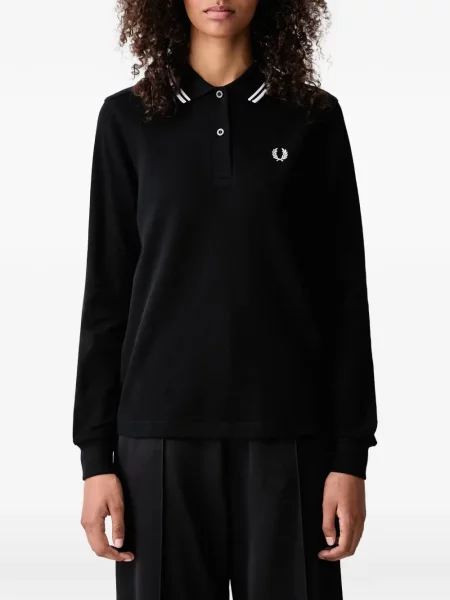 Lung tricou polo Fred Perry negru