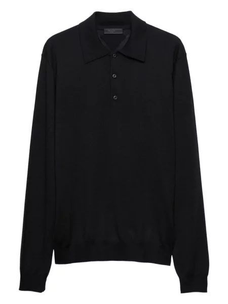 Tricou polo Prada tricotate negru