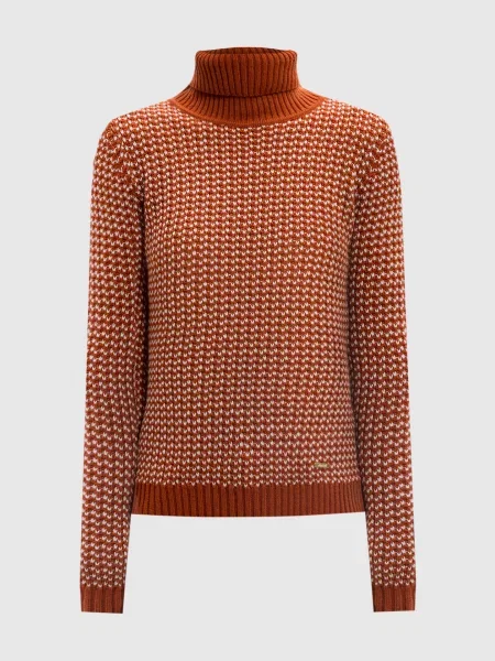 Светр з кашеміра у візерунок Enrico Mandelli помаранчевий