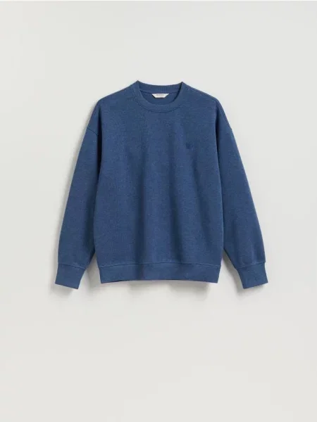 Reserved Bluza z drobnym haftem granatowy