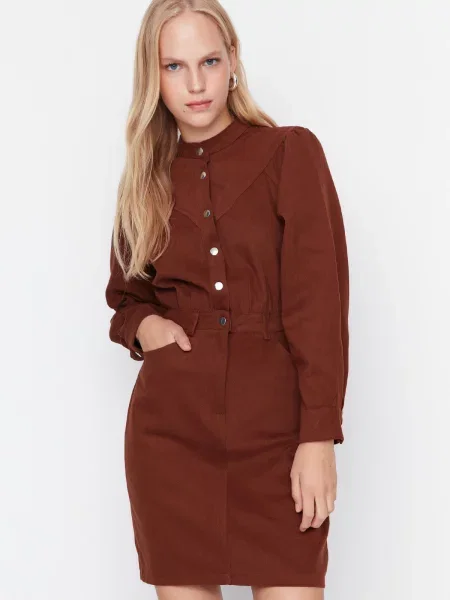 Rochie mini Trendyol țesută maro