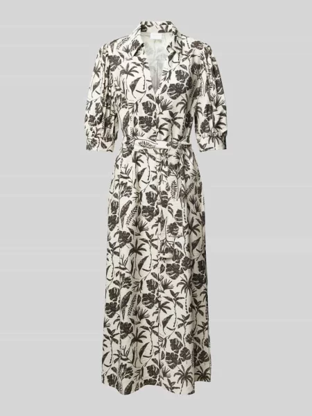 Sukienka midi z wiązanym Jake*s Collection beżowa