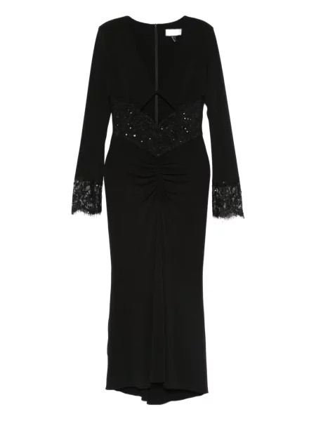 Rochie Nissa cu paiete din dantelă de costum negru