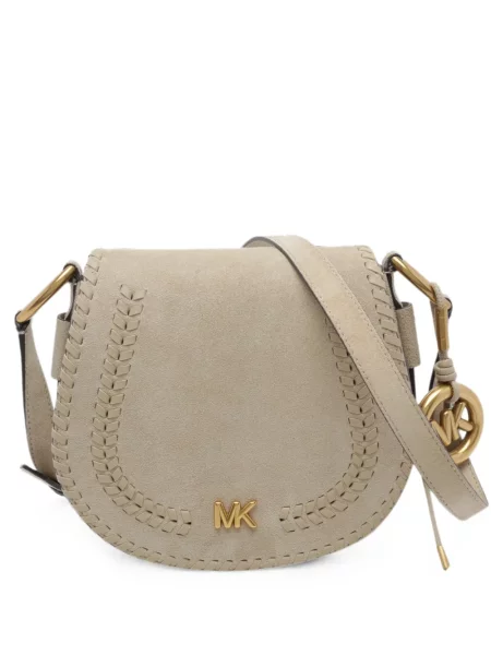 Pantofi cu toc Michael Michael Kors din piele de căprioară cu imagine cu decolteu în V negru