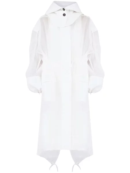 Bez podszewki trencz Ferragamo z organzy biały