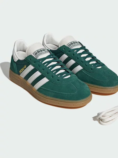 Кожаные кеды Adidas зеленые