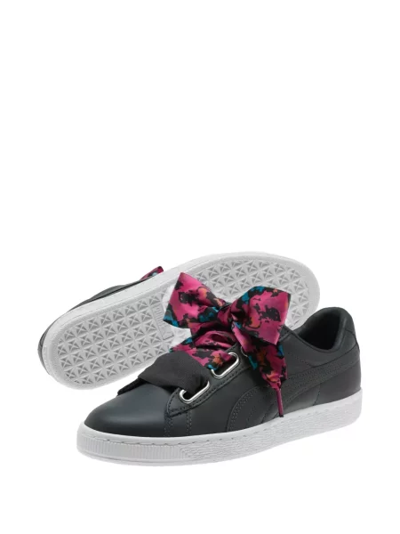 Sneakerși Puma cu funde din satin negru