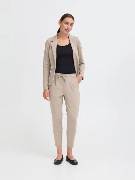 ICHI Pantaloni cutați IHKate taupe gri