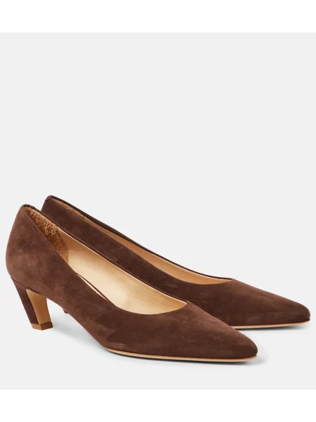 Pantofi cu toc Gabriela Hearst din piele de căprioară maro