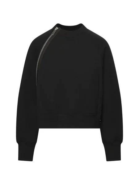 Aszimmetrikus cipzáras melegítő felső Sacai fekete
