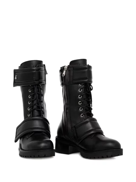 Botine Patrizia Pepe cu șireturi din dantelă negru
