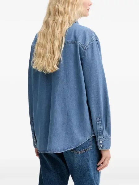 Curea Levi's® cu broderie cu cataramă cu dungi albastru