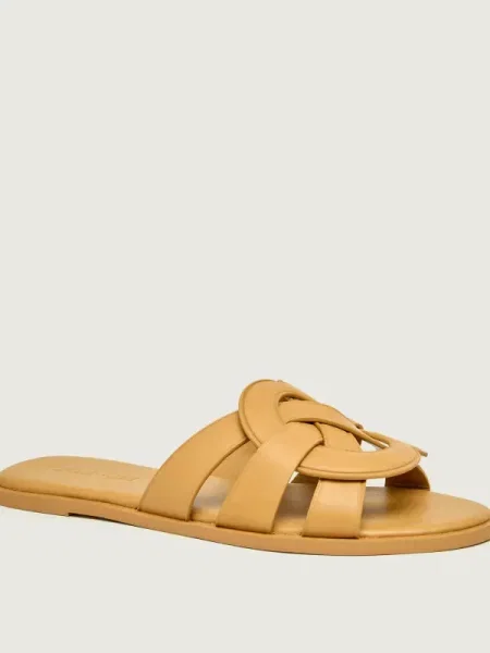 Coach De piele șlapi LENA bej