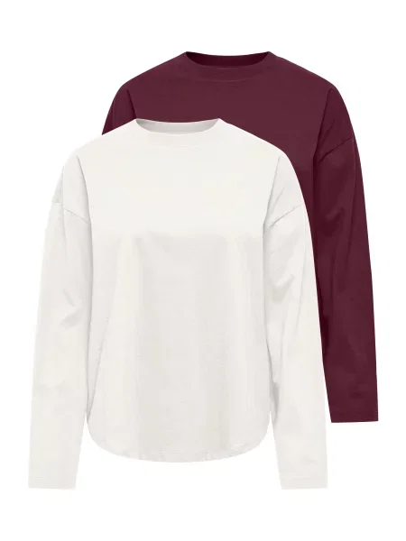 ONLY Tricou ONLHAPPY ciclam alb
