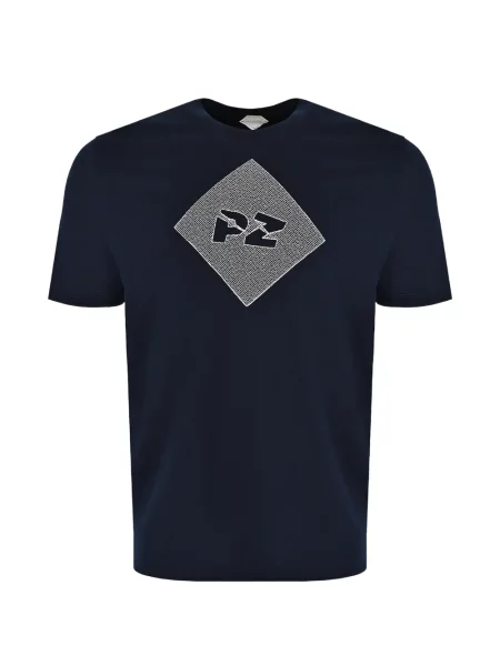 Tricou Pal Zileri cu imagine cu decolteu rotund albastru